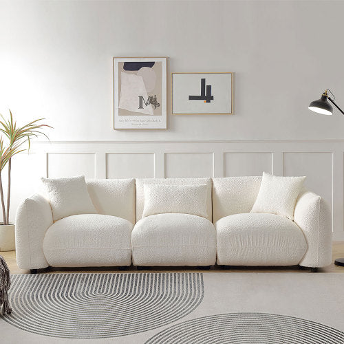 Mid Century Modern Couch 3-Seater Sofa Upholstered for Living Room,