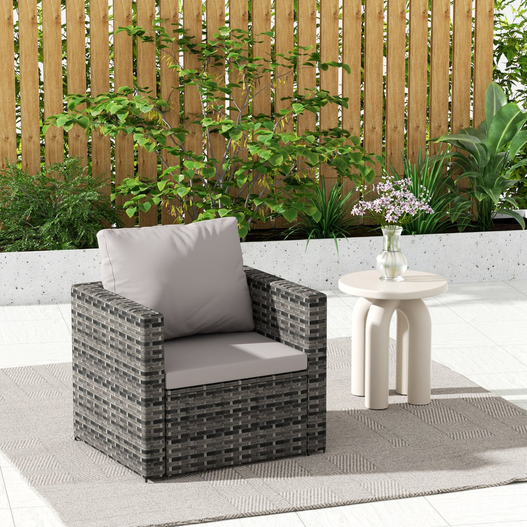 Outdoor Patio Rattan Sofa Set – Garden Wicker Chair Set with Cushions,