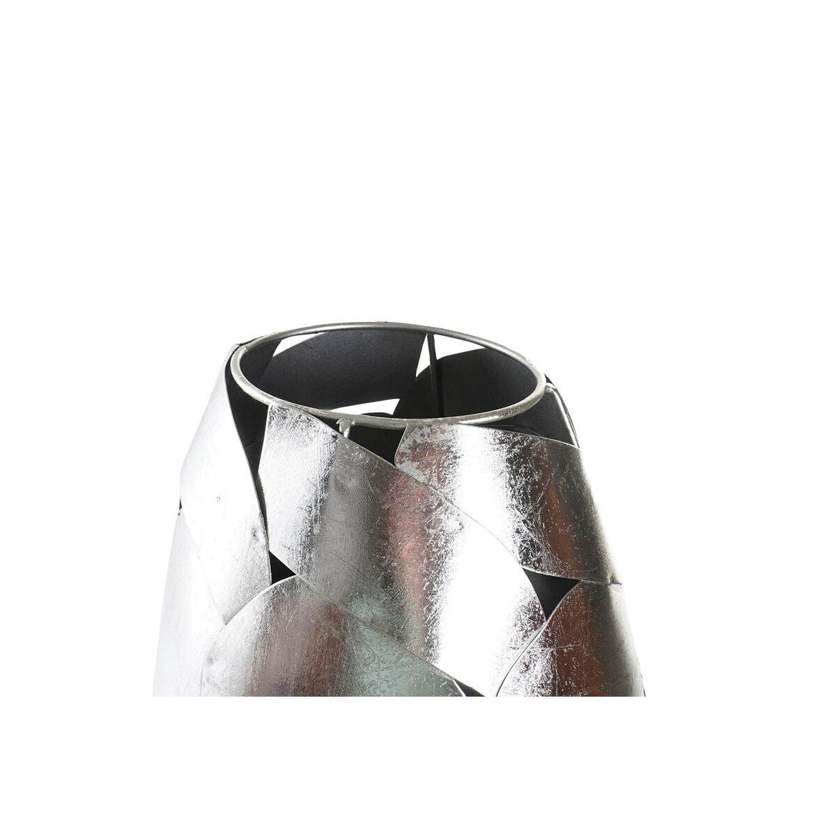 Vase DKD Home Decor 26 x 26 x 56 cm Silver Golden Metal Modern (2
