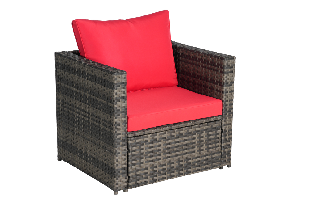 Outdoor Patio Rattan Sofa Set – Garden Wicker Chair Set with Cushions,