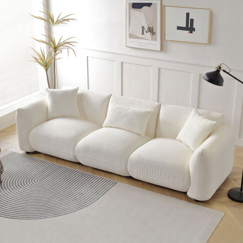 Mid Century Modern Couch 3-Seater Sofa Upholstered for Living Room,