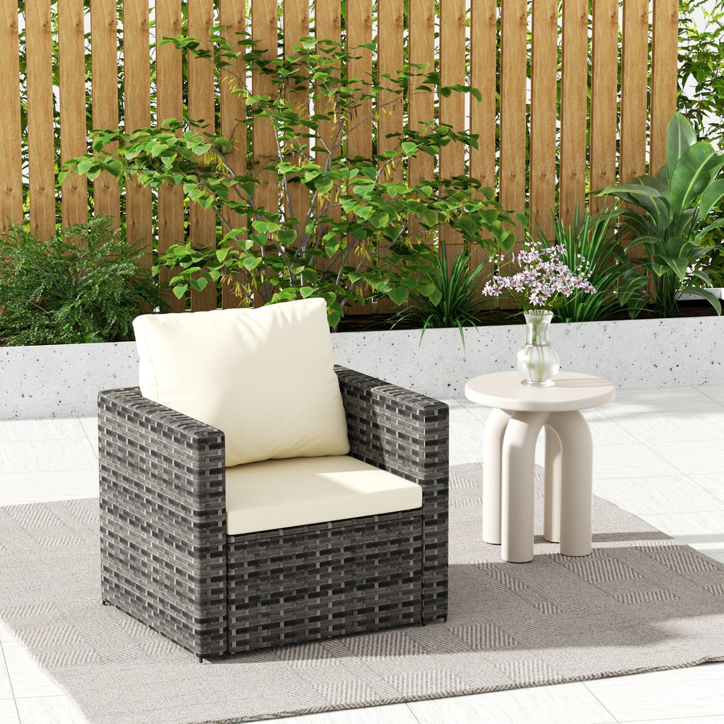 Outdoor Patio Rattan Sofa Set – Garden Wicker Chair Set with Cushions,
